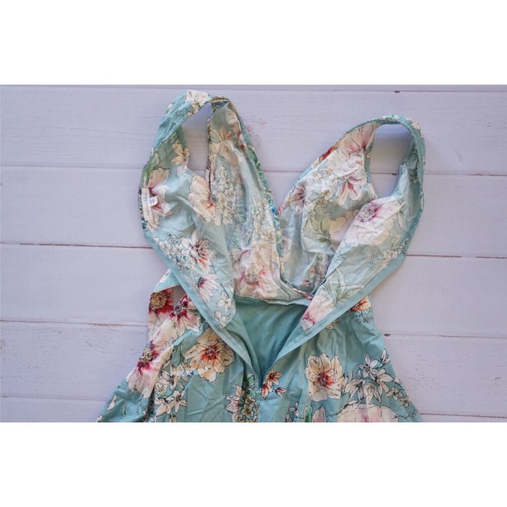 Bailey Blue Floral Wrap Dress, Belted, Size S - Picture 9 of 11
